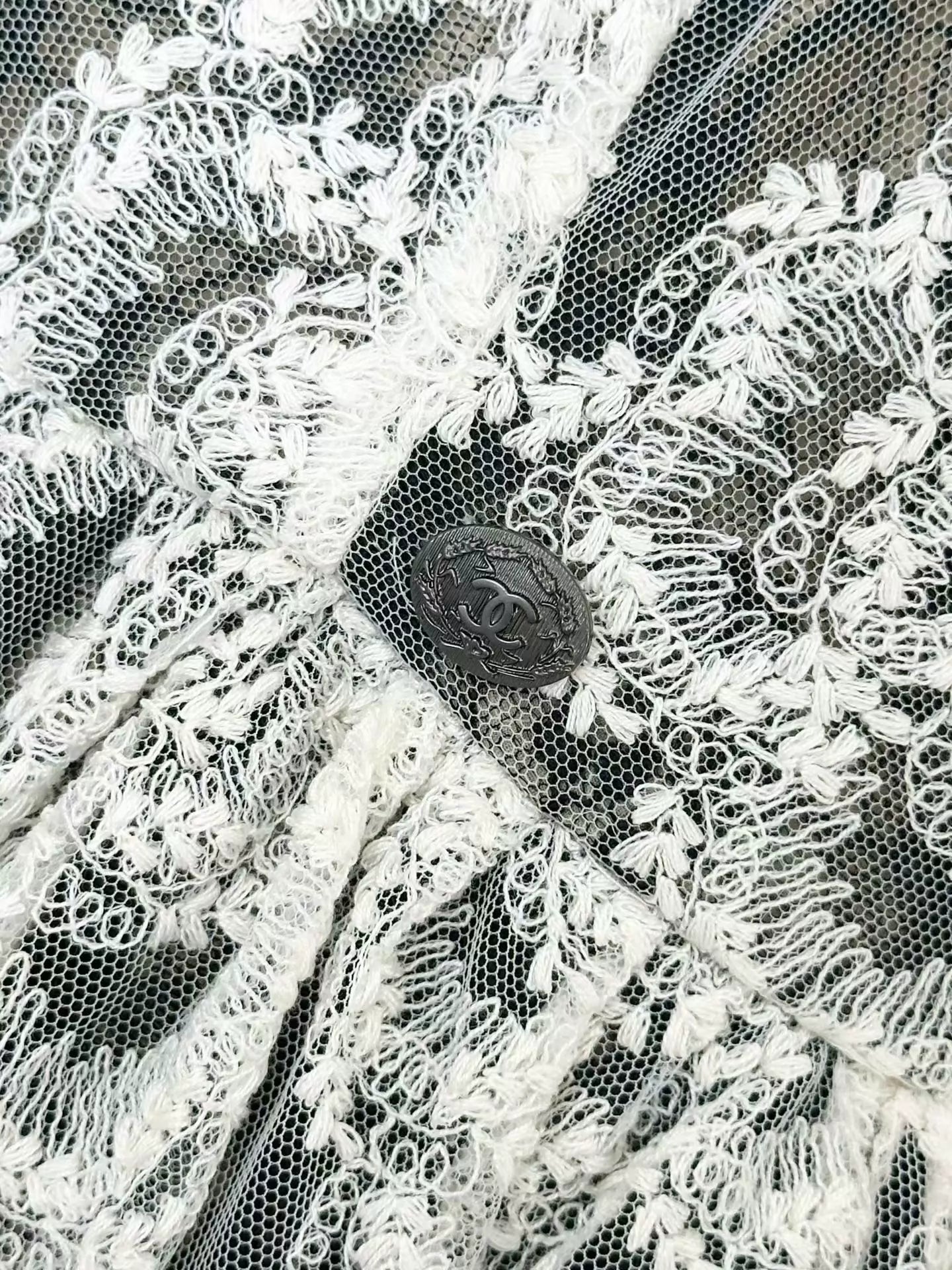 Chanel 10S black and white tulle dress