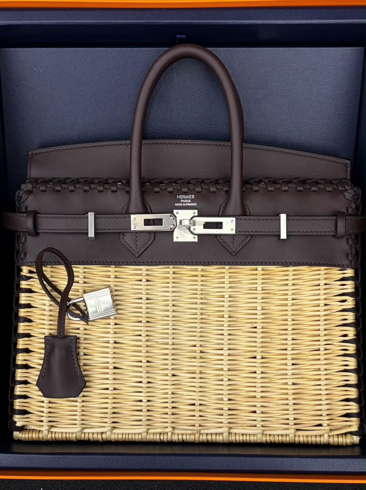 Hermes Birkin 25 Picnic Rouge Sellier Swift & Osier palladium hardware