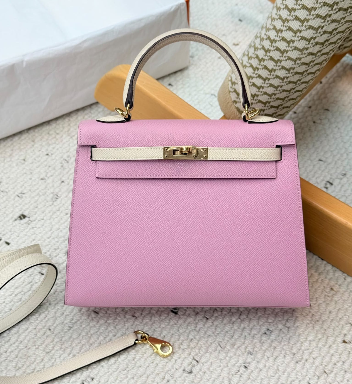 Hermes Kelly 25 HSS mauve Sylvester x nata Epsom Permabrass hardware