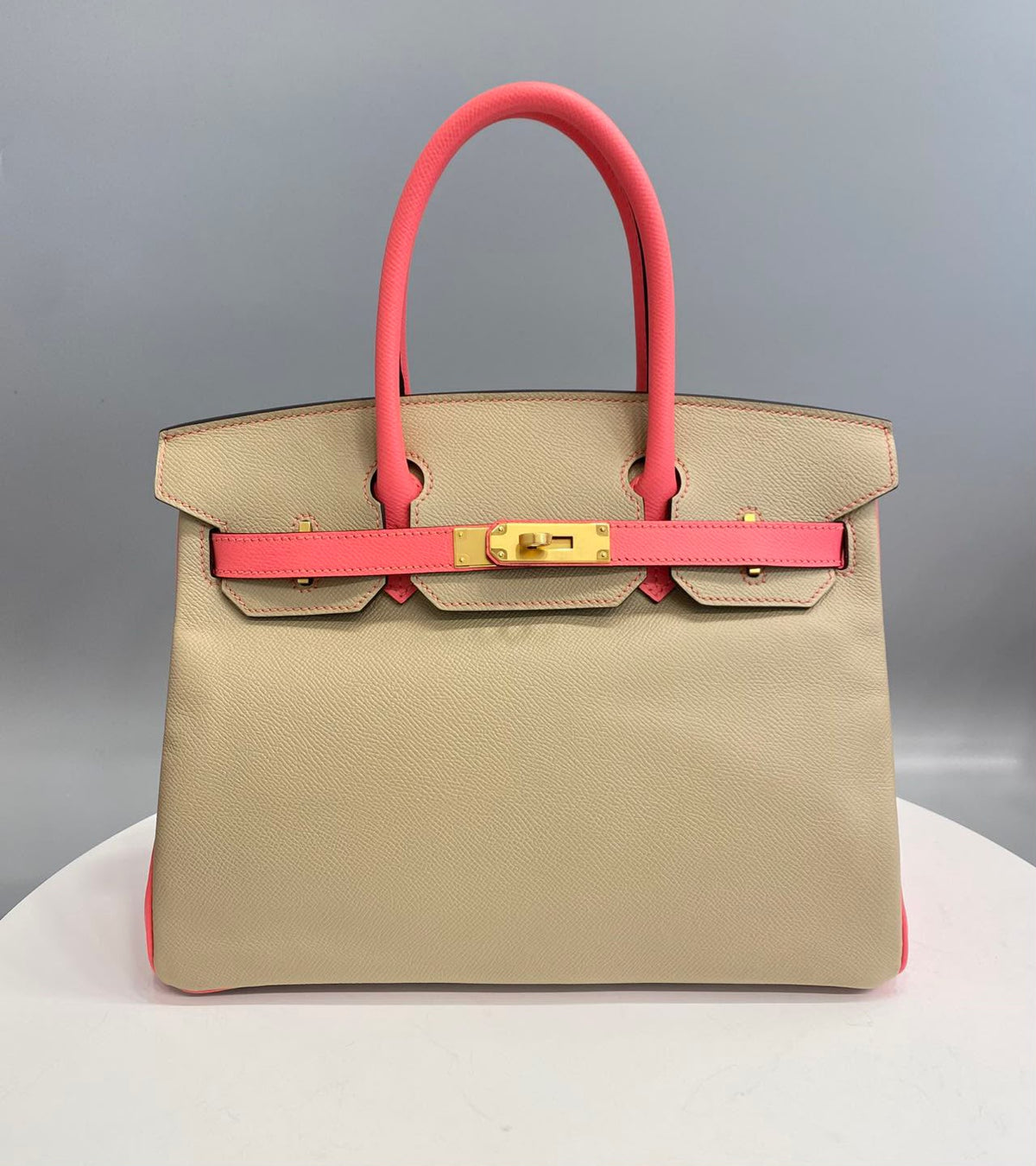 Hermes Birkin 30 HSS trench x rose azalea Epsom retourne Brushed gold hardware