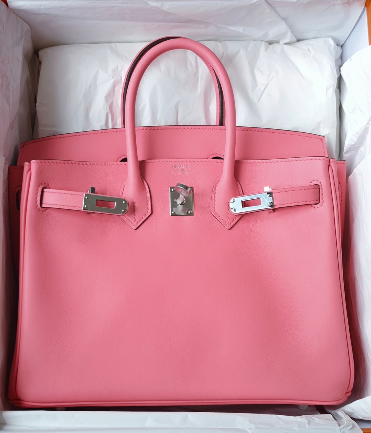 Hermes Birkin 25 Rose D’Ete Swift Palladium hardware