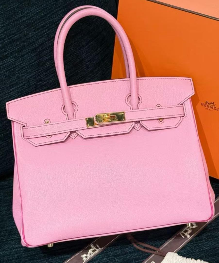 Hermes Birkin 30 Bubblegum Chevre Gold hardware