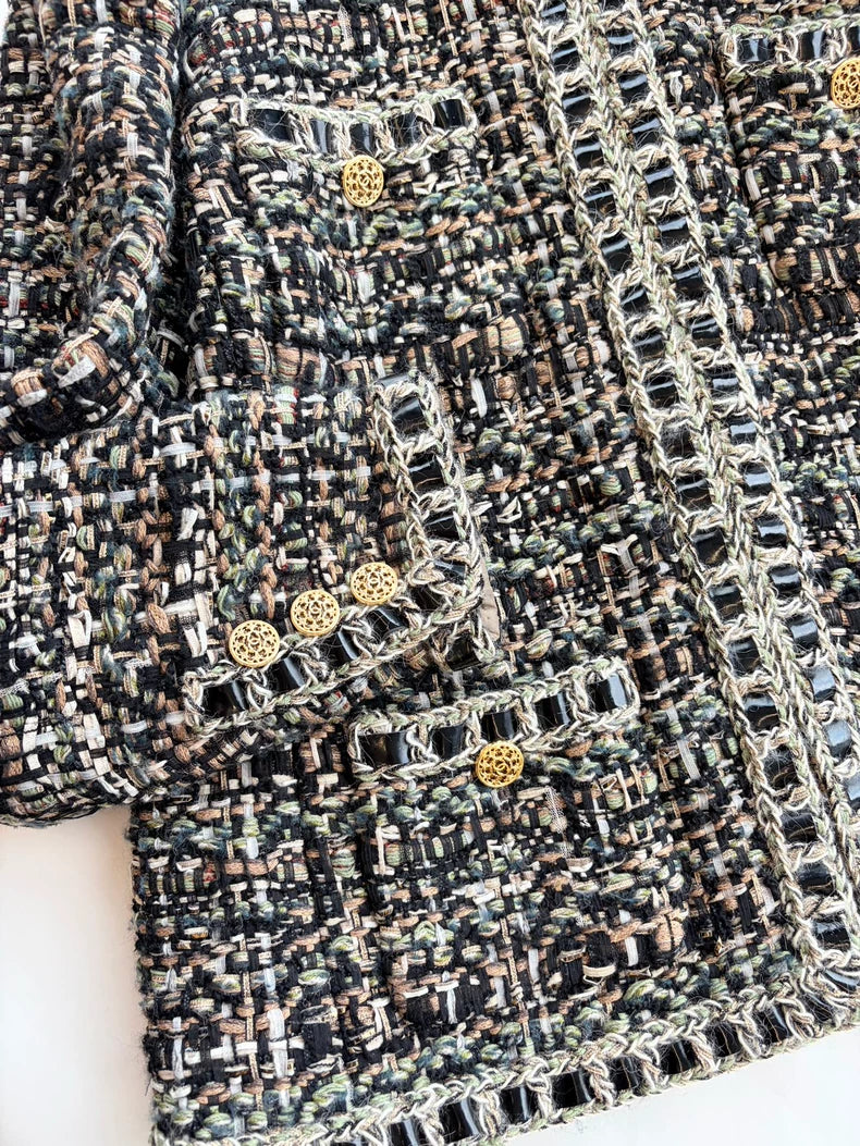 Chanel 2016 Brown-Green Tweed Jacket