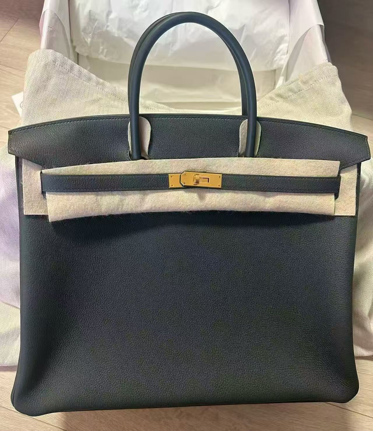 Hermes Birkin 40 Vert Mangrove Togo Gold hardware