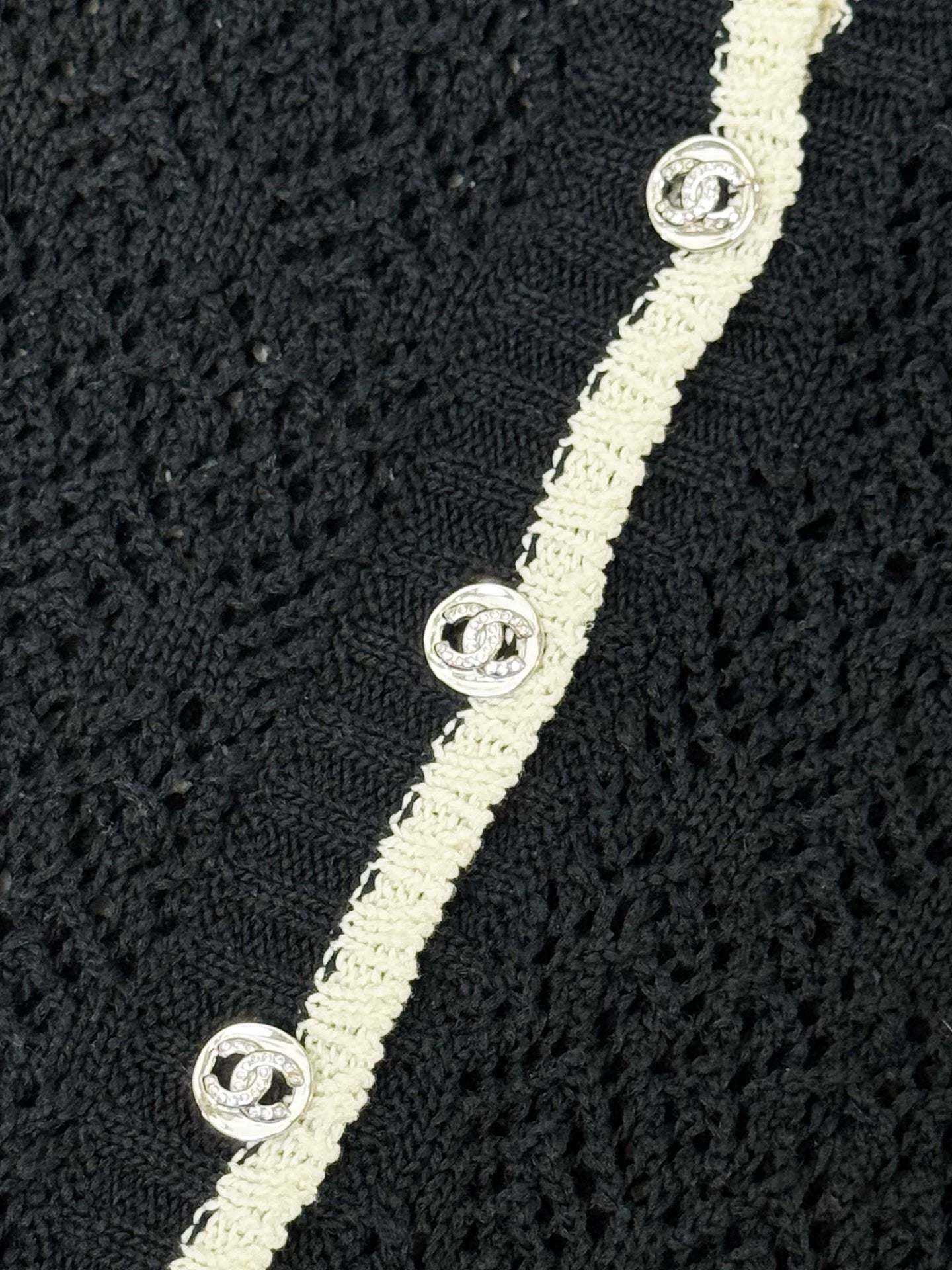 Chanel 24P black crochet dress