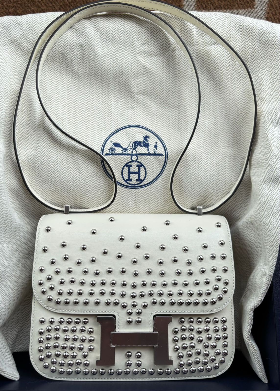 Hermes Constance 18 Cloute Nata Box Palladium hardware