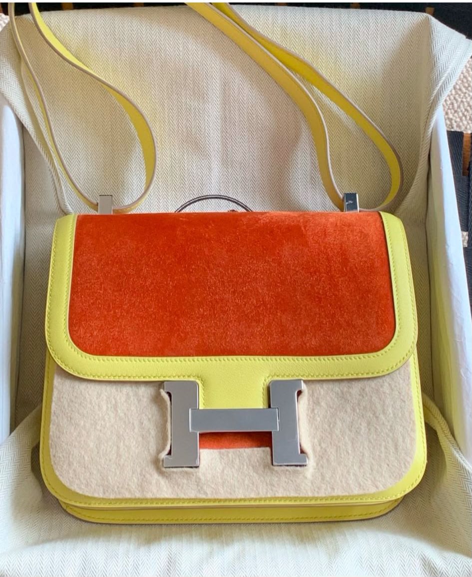 Hermes Constance 24 Paprika Doblis & Souffre Swift Palladium hardware