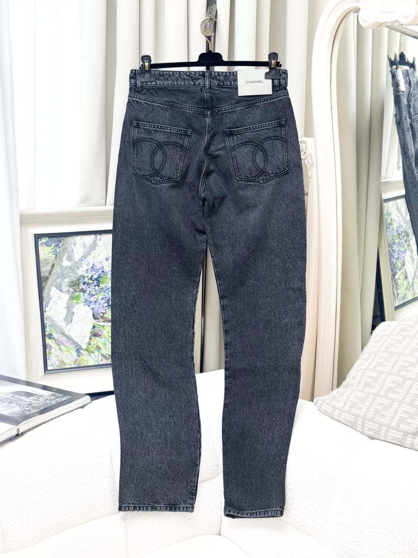 Chanel 26A charcoal grey jeans