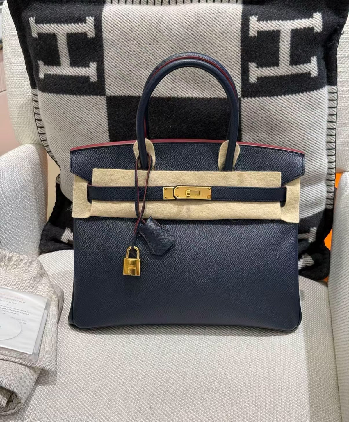 Hermes Birkin 30 contour blue marine epsom gold hardware