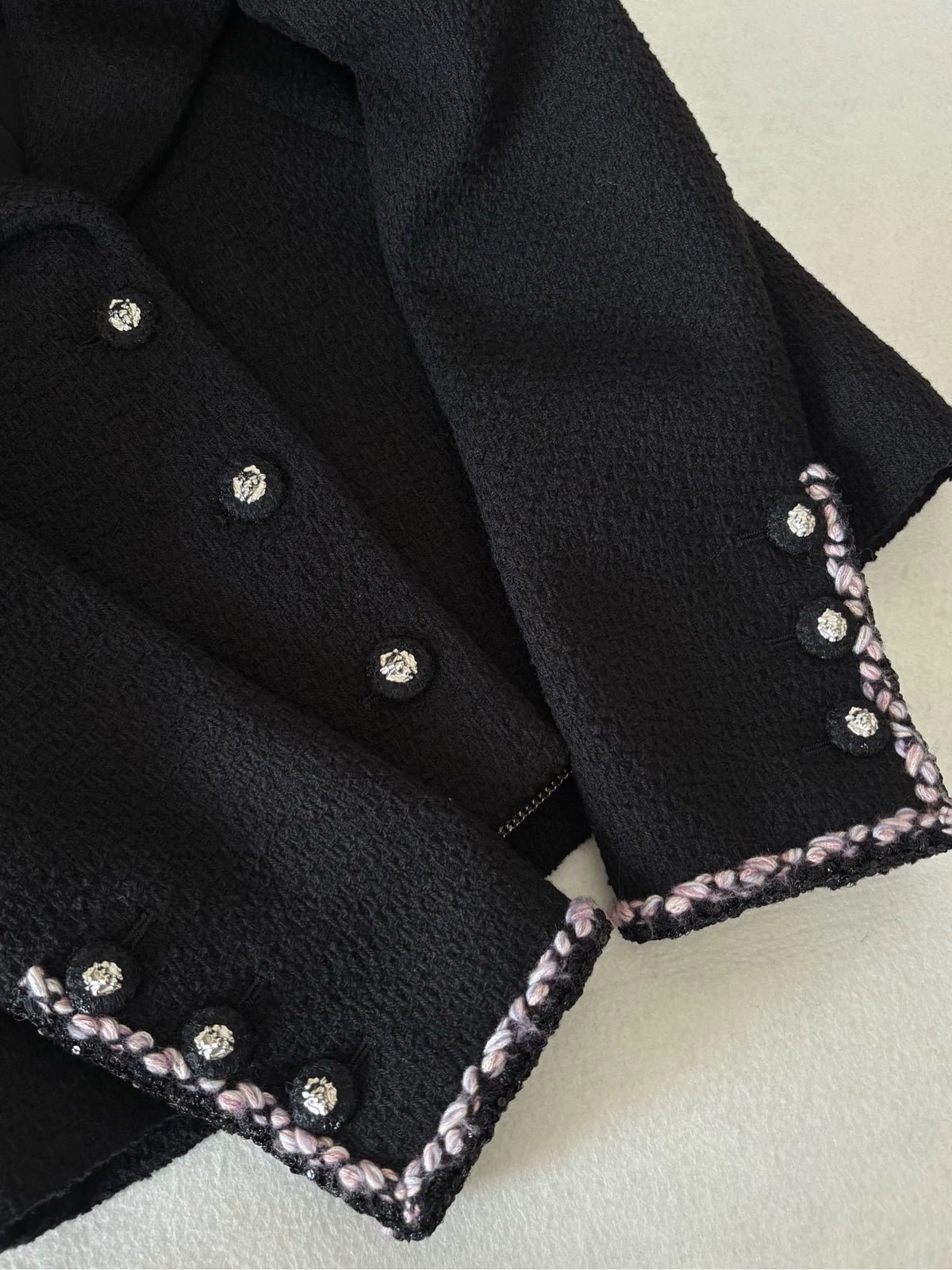Chanel 24K Black Navy Collar Lion Button Jacket