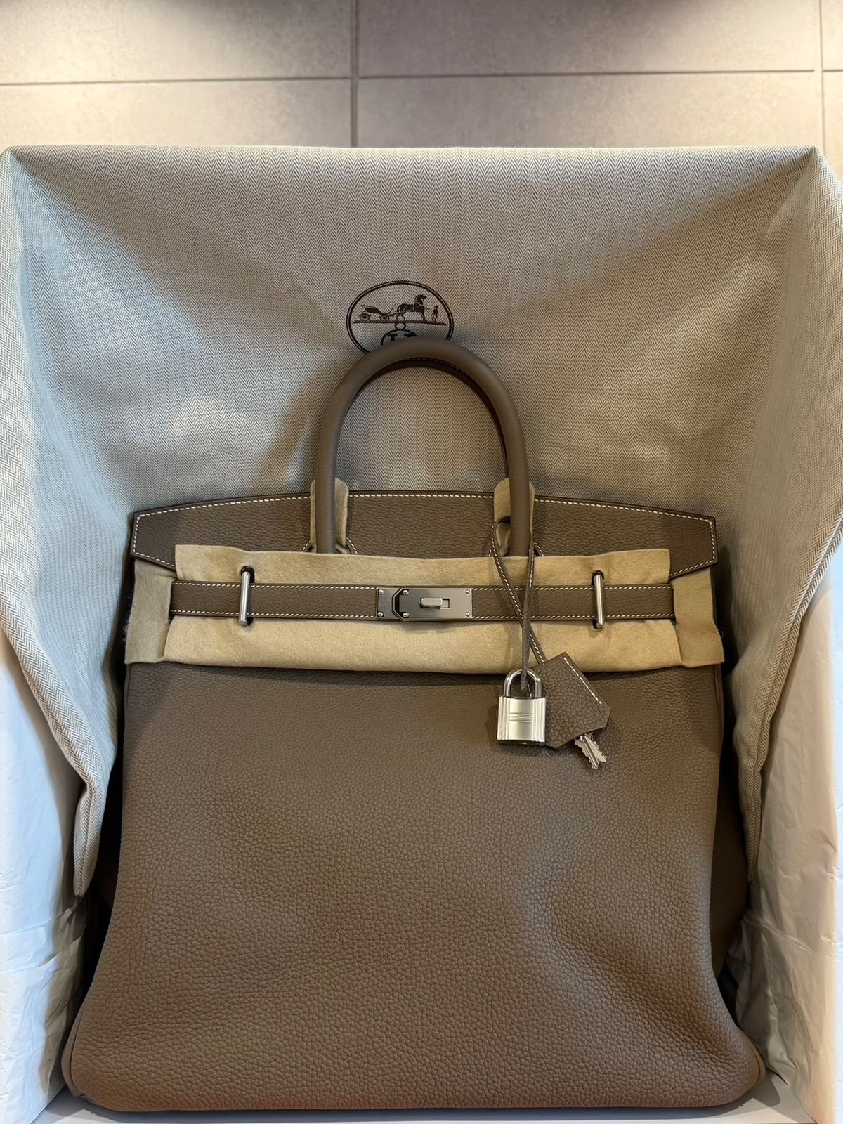 Hermes HAC 40 Etoupe Togo Palladium hardware