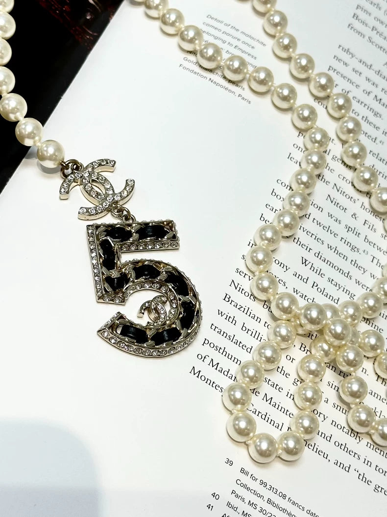 Chanel 23P Fully Rhinestone Double C Leather Chain