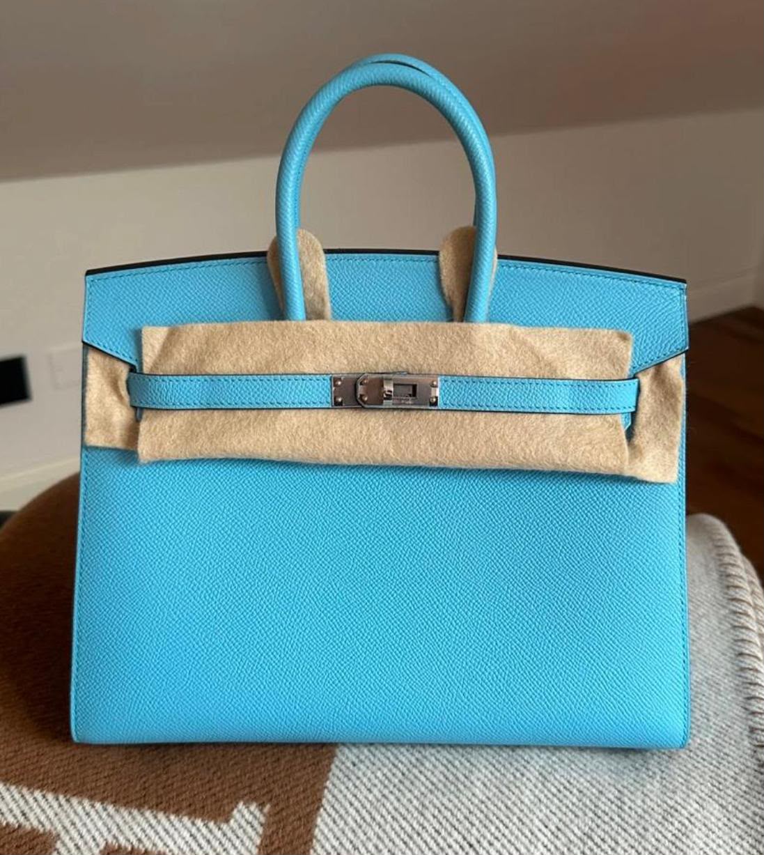 Hermes Birkin 25 Bleu Celeste Palladium hardware