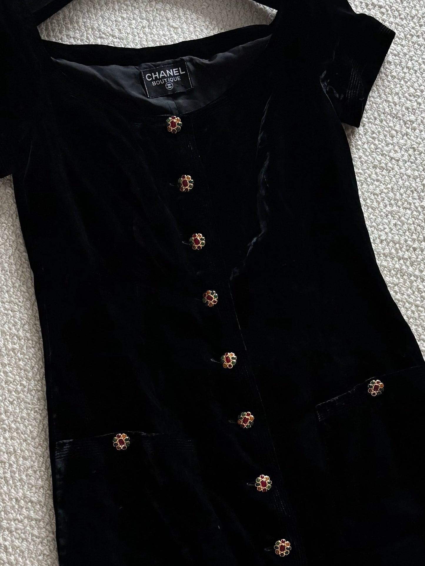 Chanel 96A Black Velvet Dress
