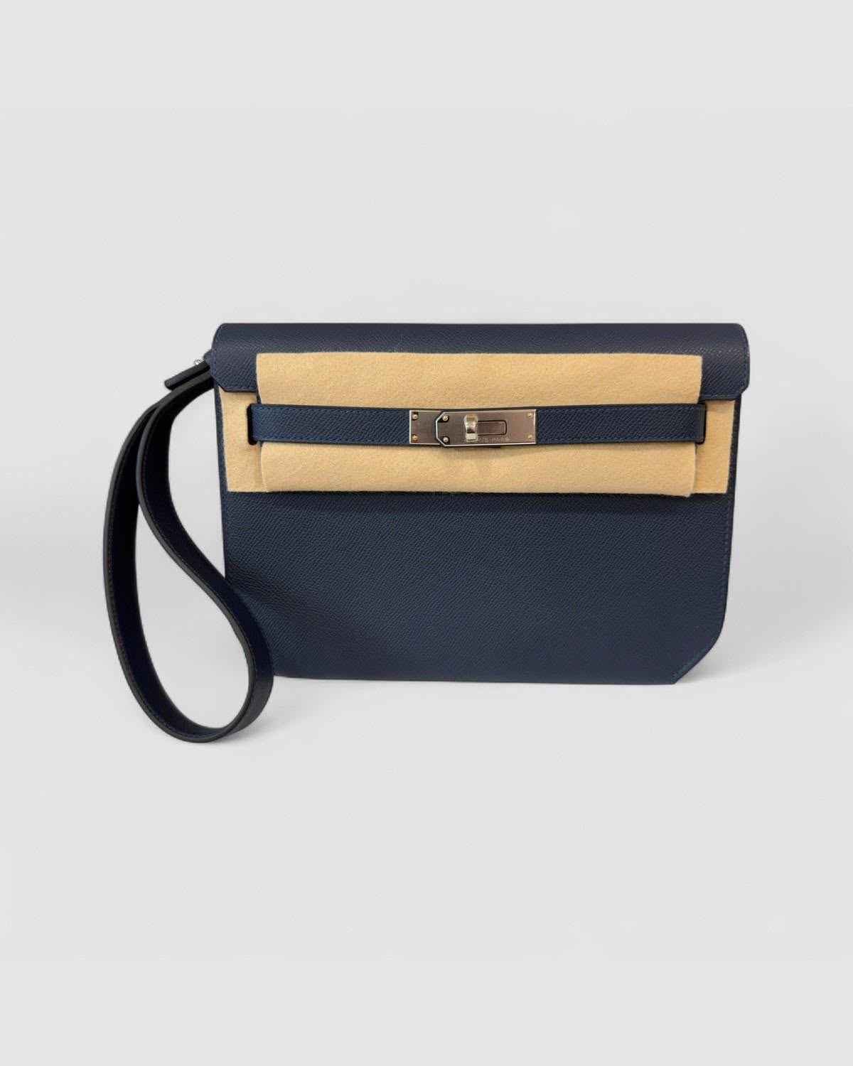 Hermes Kelly Depeches 25 Blue Abysse Epsom palladium hardware
