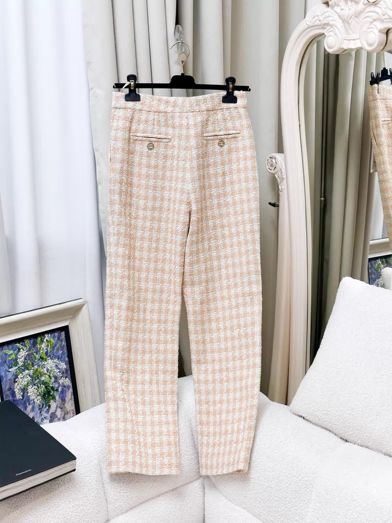 Chanel 23S orange tweed trousers