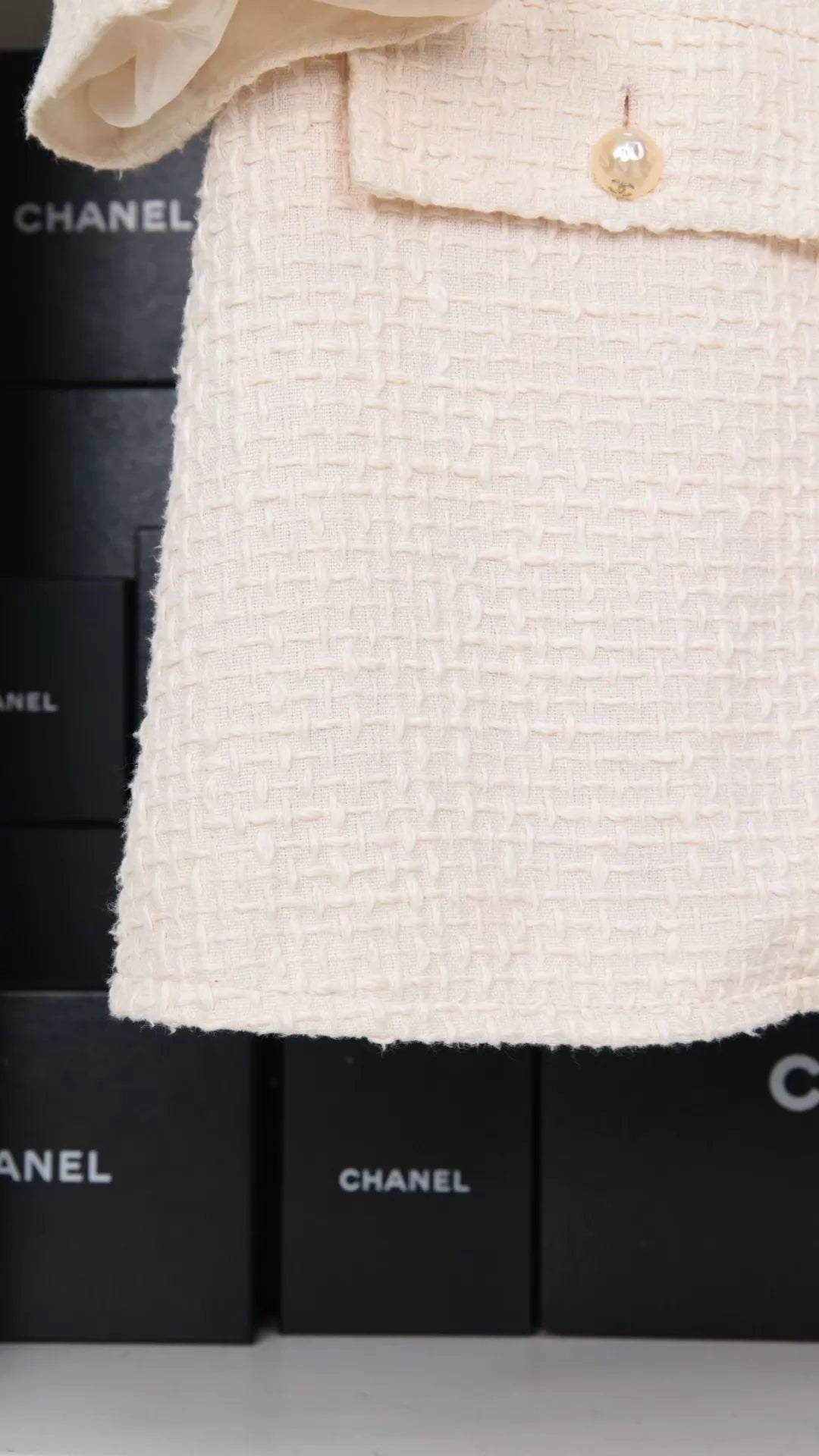 Chanel 12 Beige Tweed Jacket