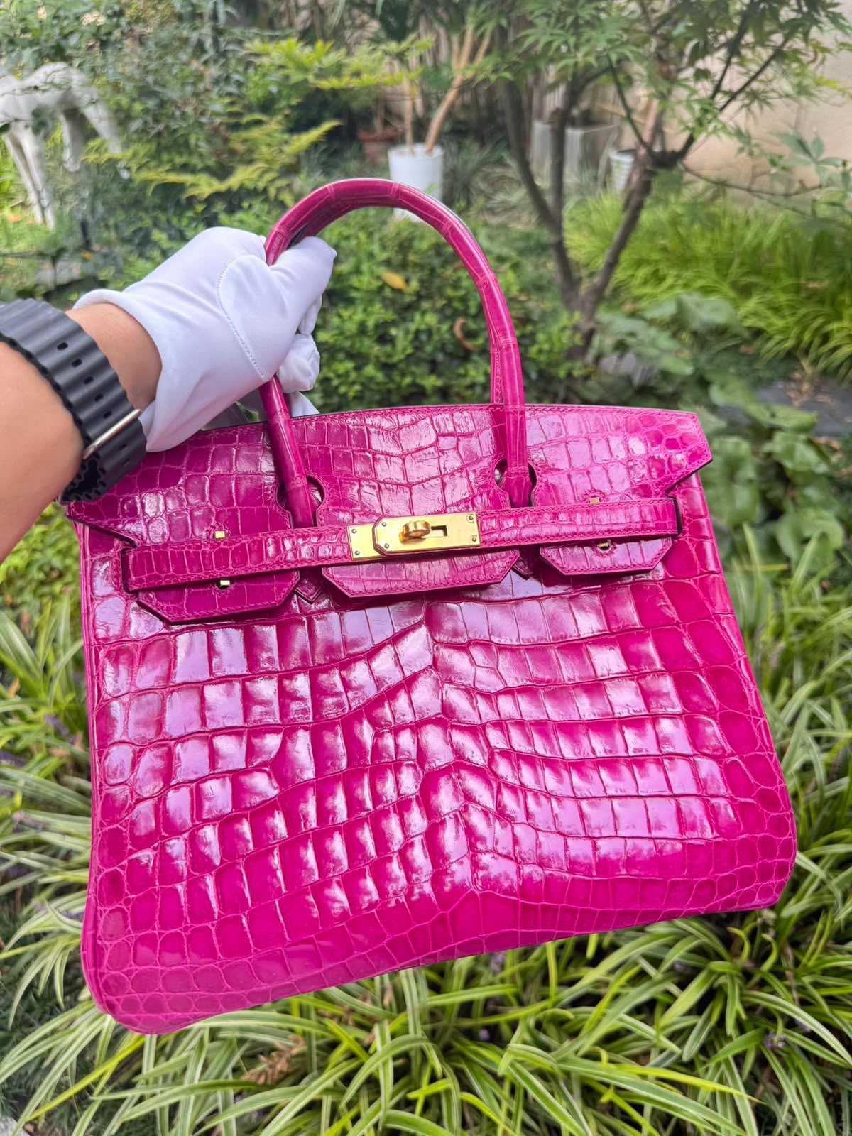Hermes Birkin 30 Rose Scheherazade Shiny Niloticus Gold hardware