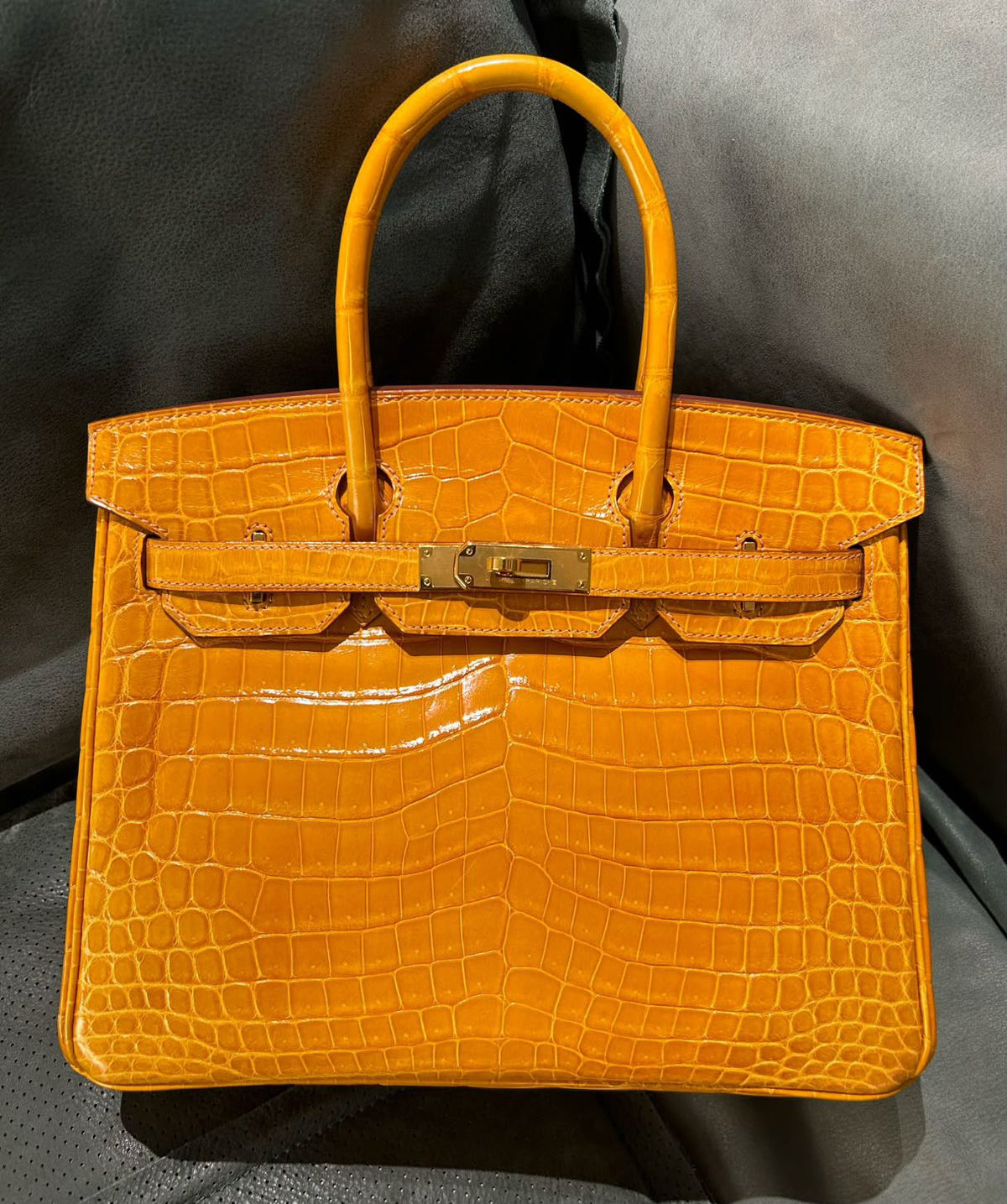 Hermes Birkin 30 Jaune Ambre shiny niloticus gold hardware