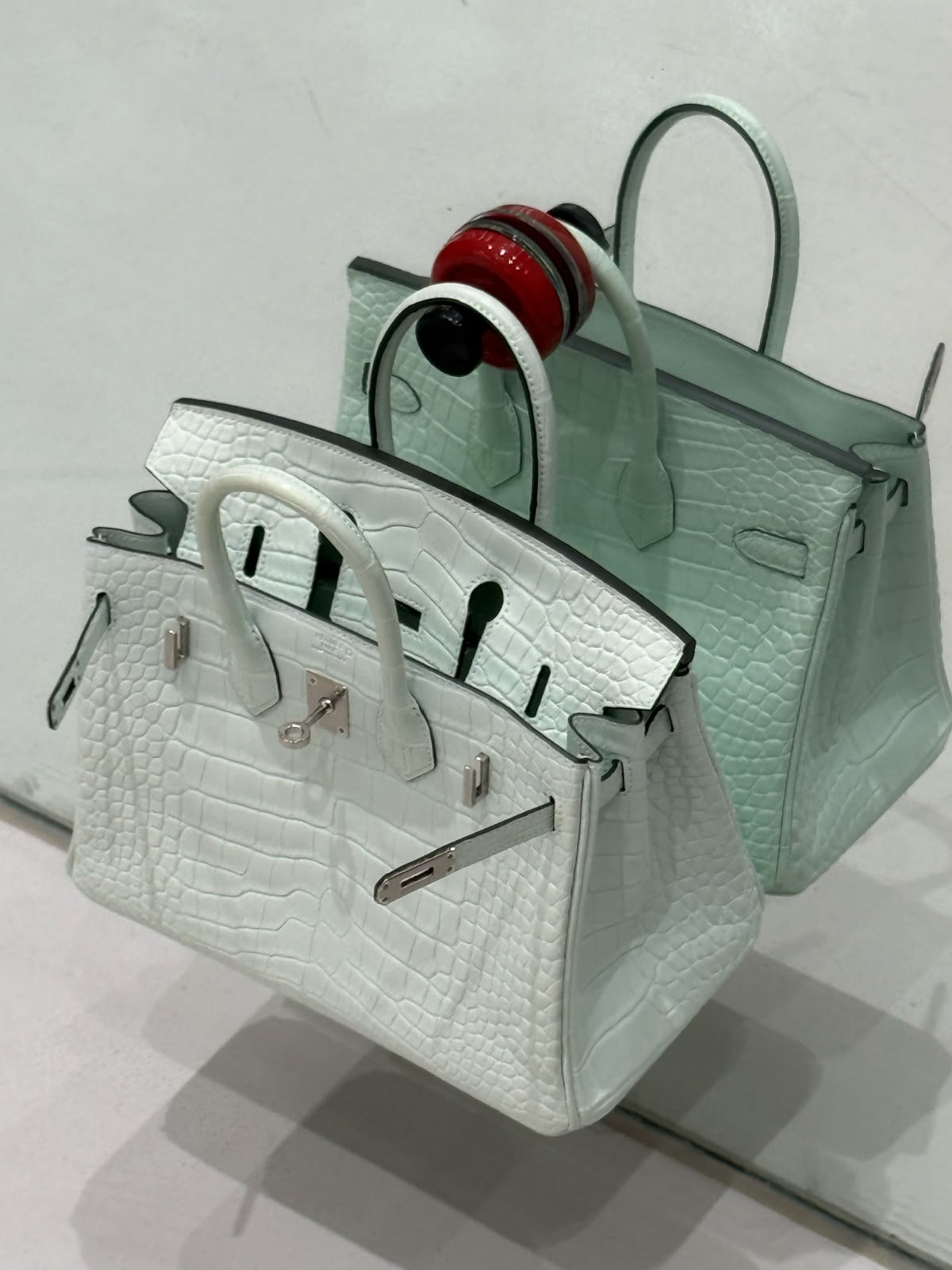 Hermes Birkin 25 Peppermint Matte Alligator Palladium hardware