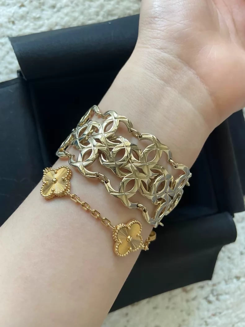 Chanel 2018 light gold all-logo bracelet