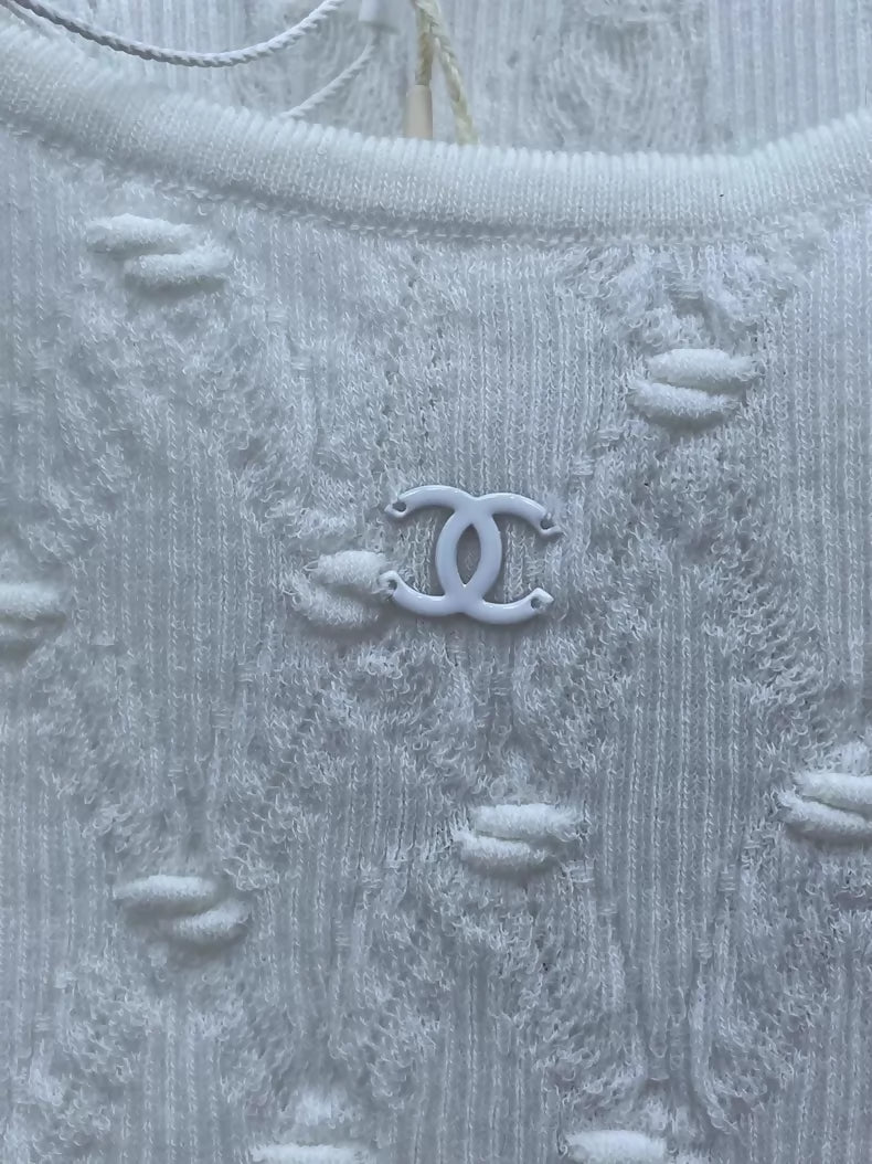 Chanel 24s White Knit top