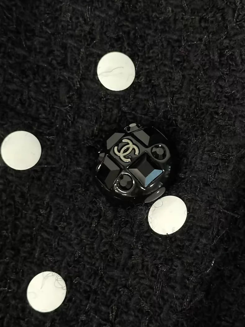 Chanel 23S Black and White Polka Dot Jacket
