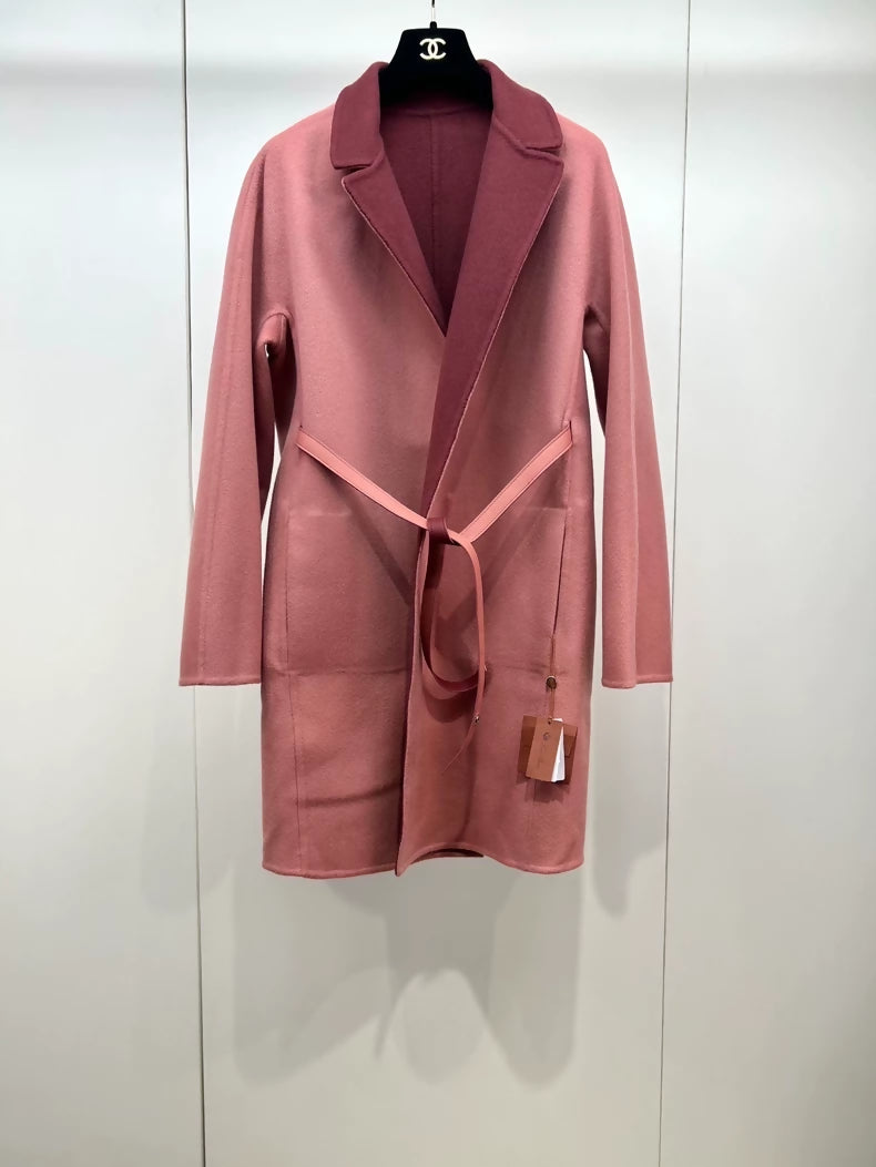 Loropiana reversible two-tone fitted cashmere coat