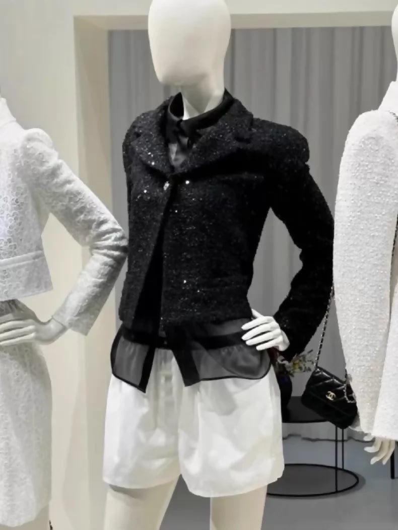 Chanel 24S Black Tweed Jacket