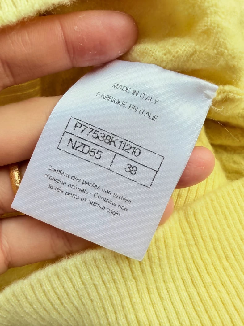 Chanel 24a Yellow Cashmere Sweater