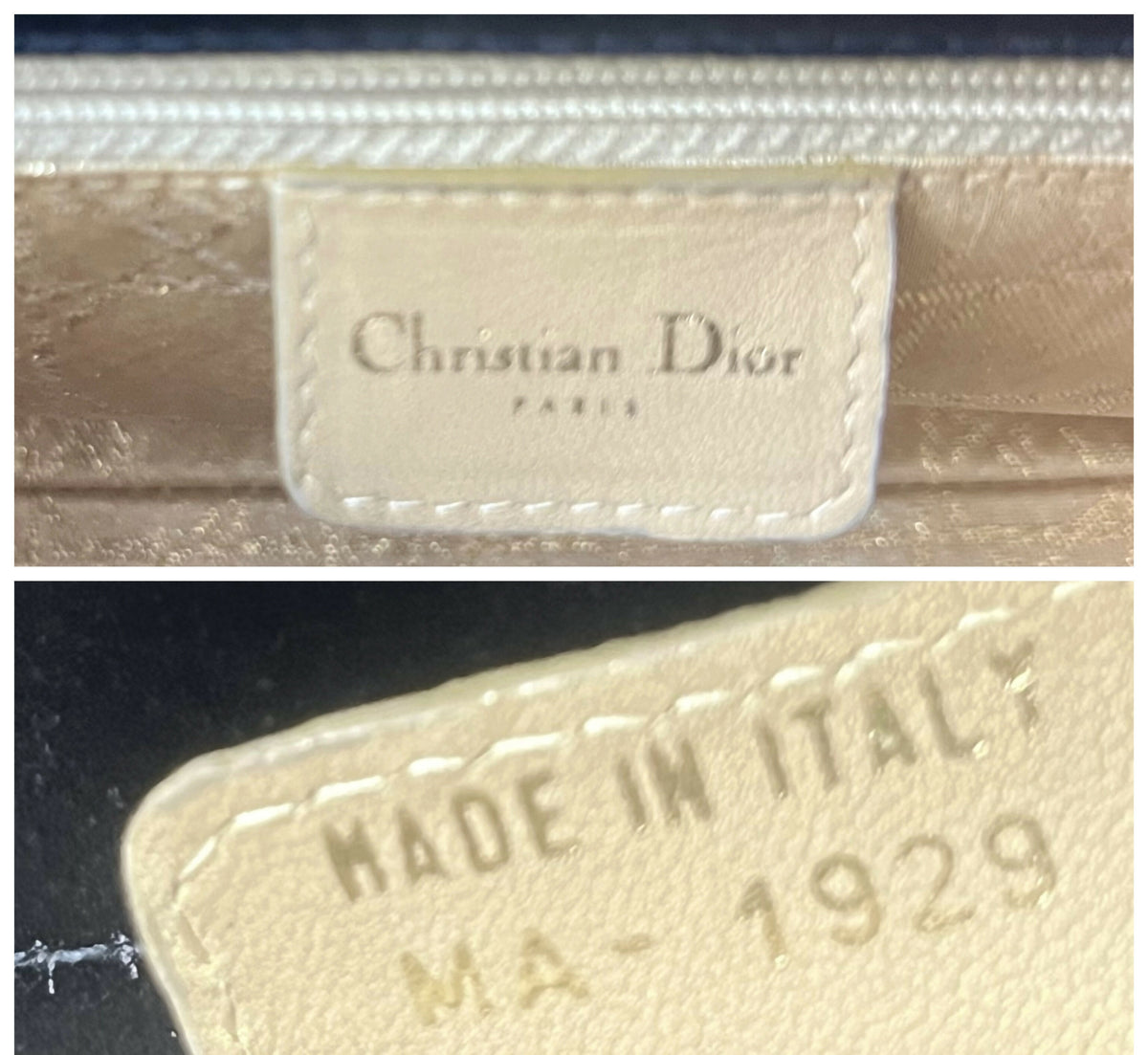 Dior Mini Lady Dior Navy Blue Gold Crystals Lucite Silk Handbag