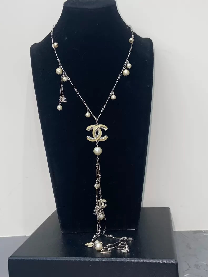 Chanel long tassel necklace