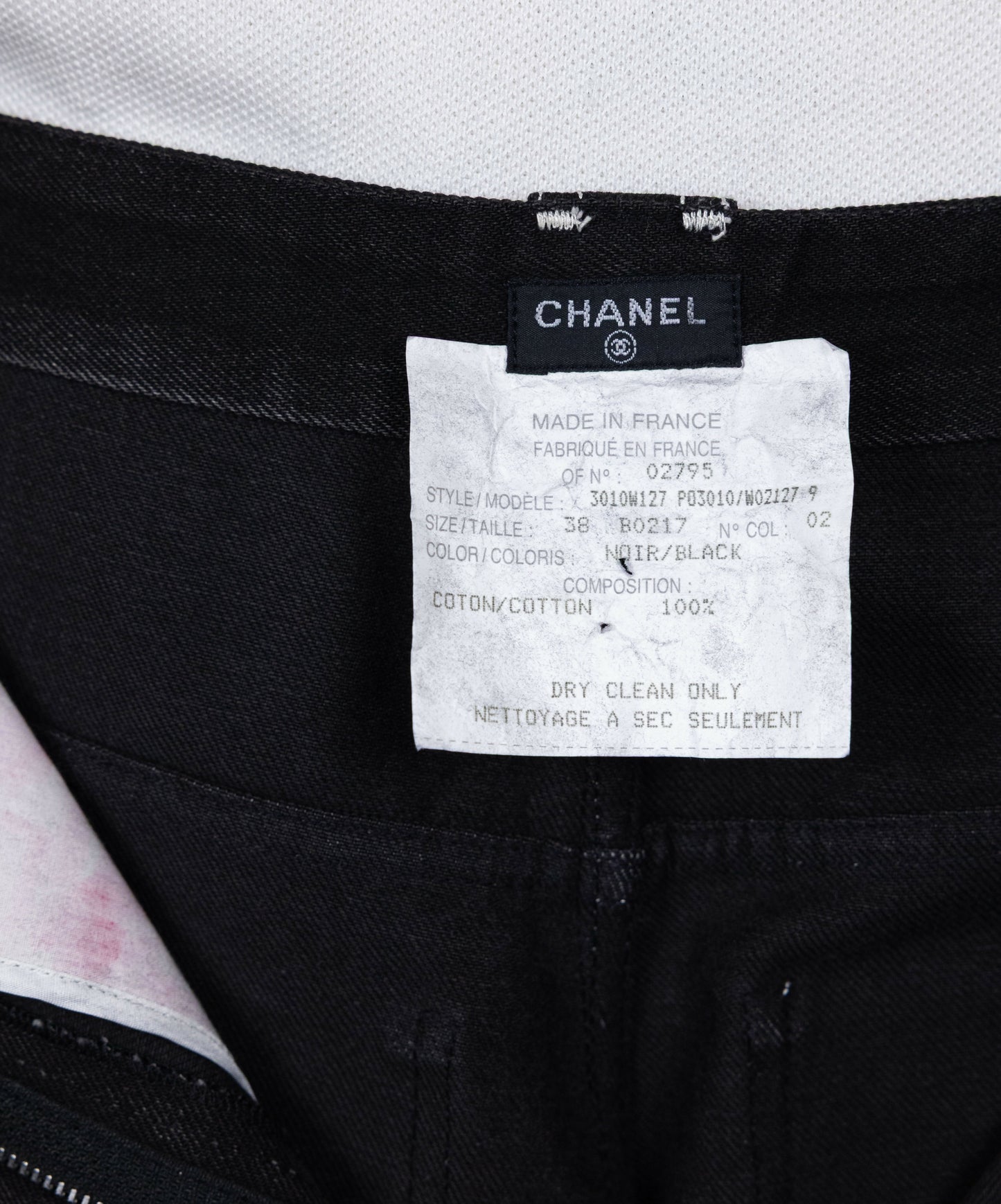 Chanel 1994 Spring/Summer Vintage Black Denim Logo Jeans