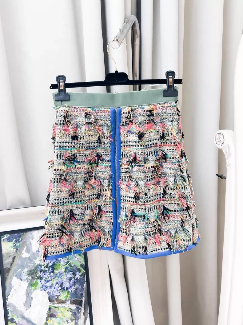 Chanel 17S multicolour tweed skirt