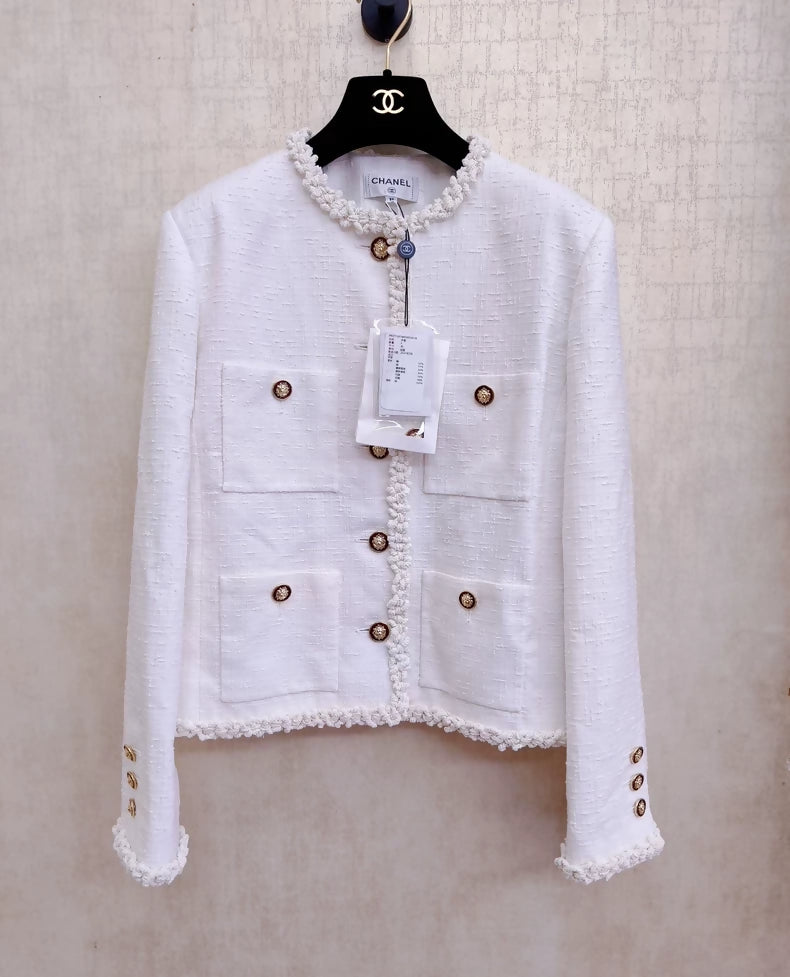Chanel 26A white moonlight jacket