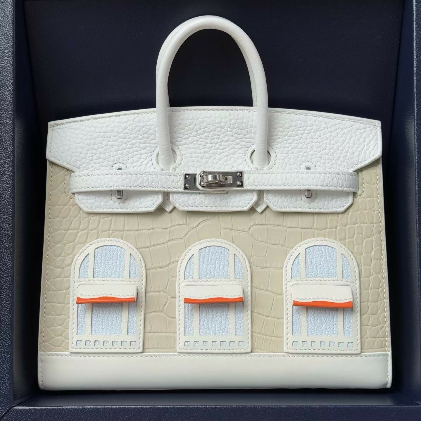 Hermès Limited Edition Faubourg Birkin Sellier 20 Multi-Leather & Matte Alligator with Palladium Hardware
