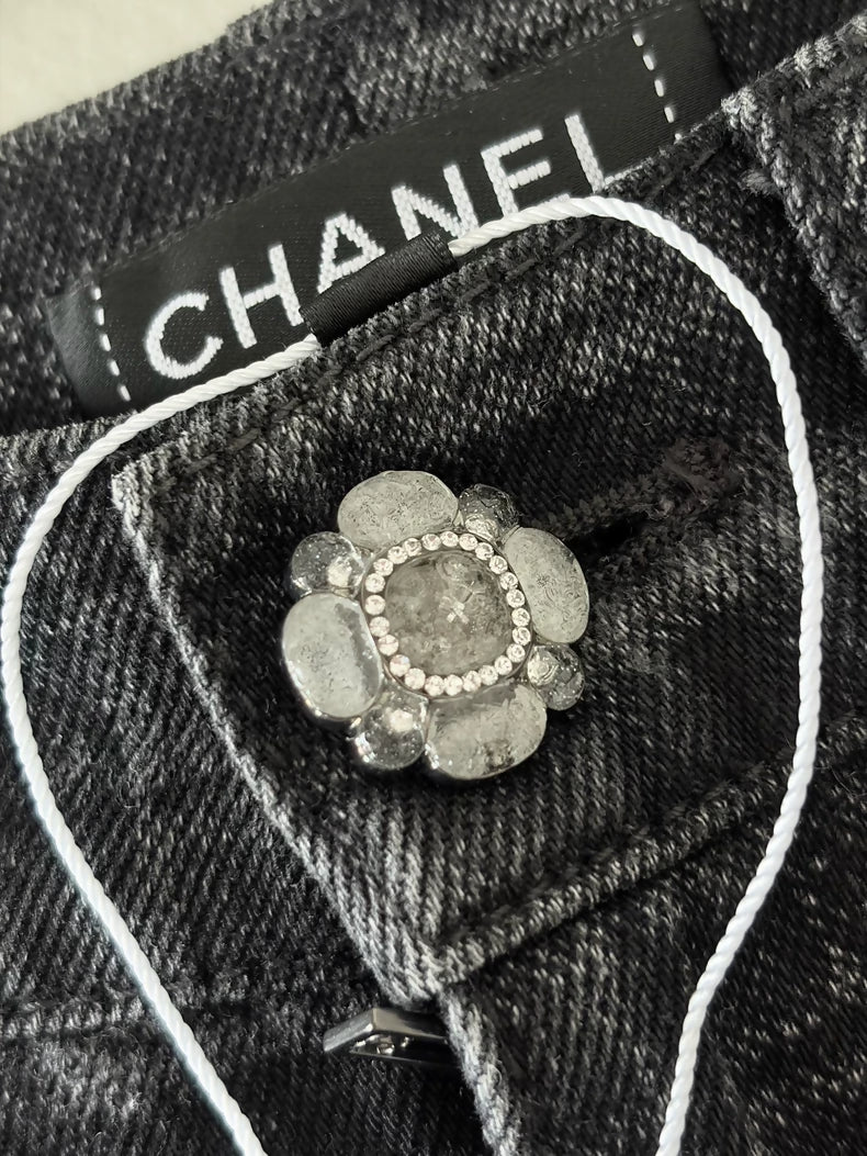 Chanel 24A Black/Grey Straight Leg Pants