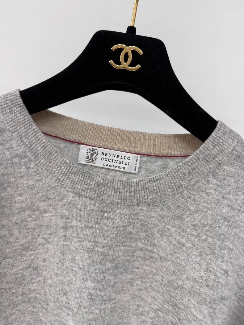 Brunello Cucinelli 100% cashmere knit sweater top