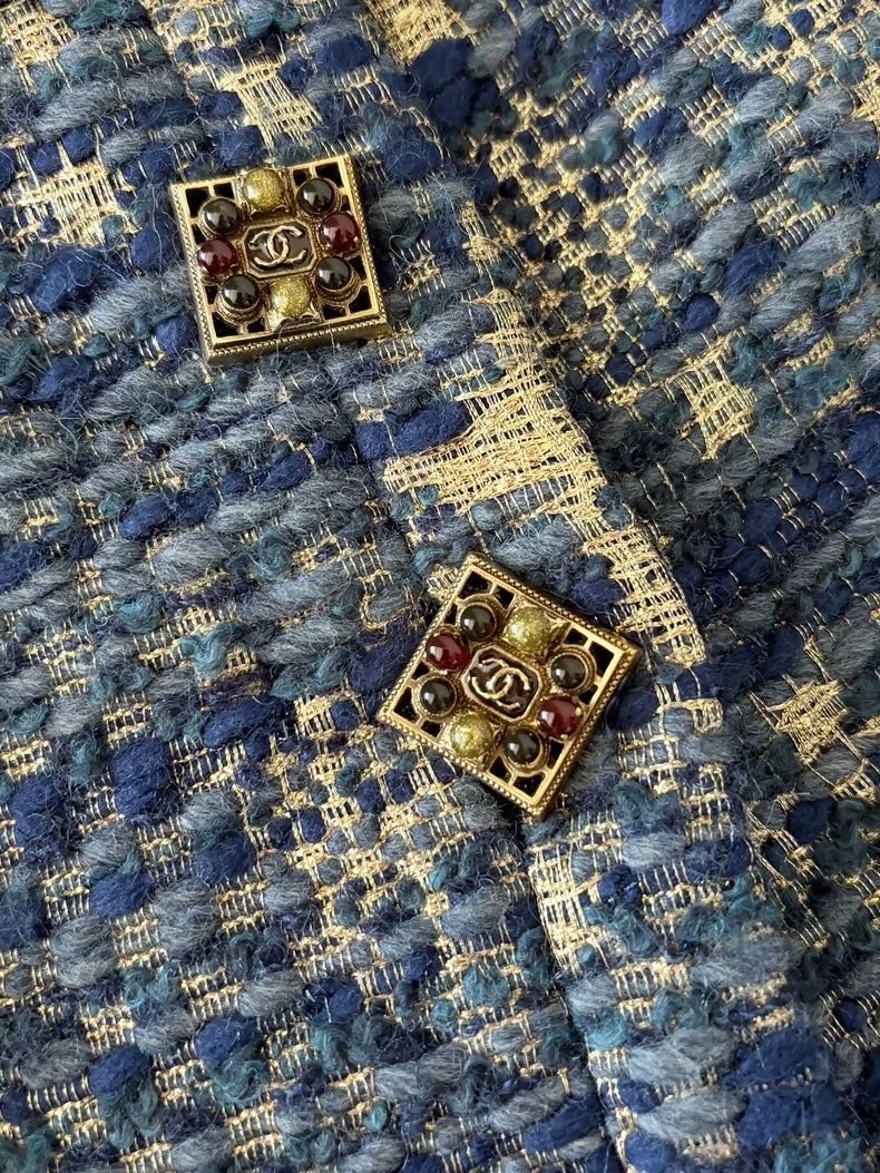 Chanel 11A Blue and Gold Byzantine Jacket
