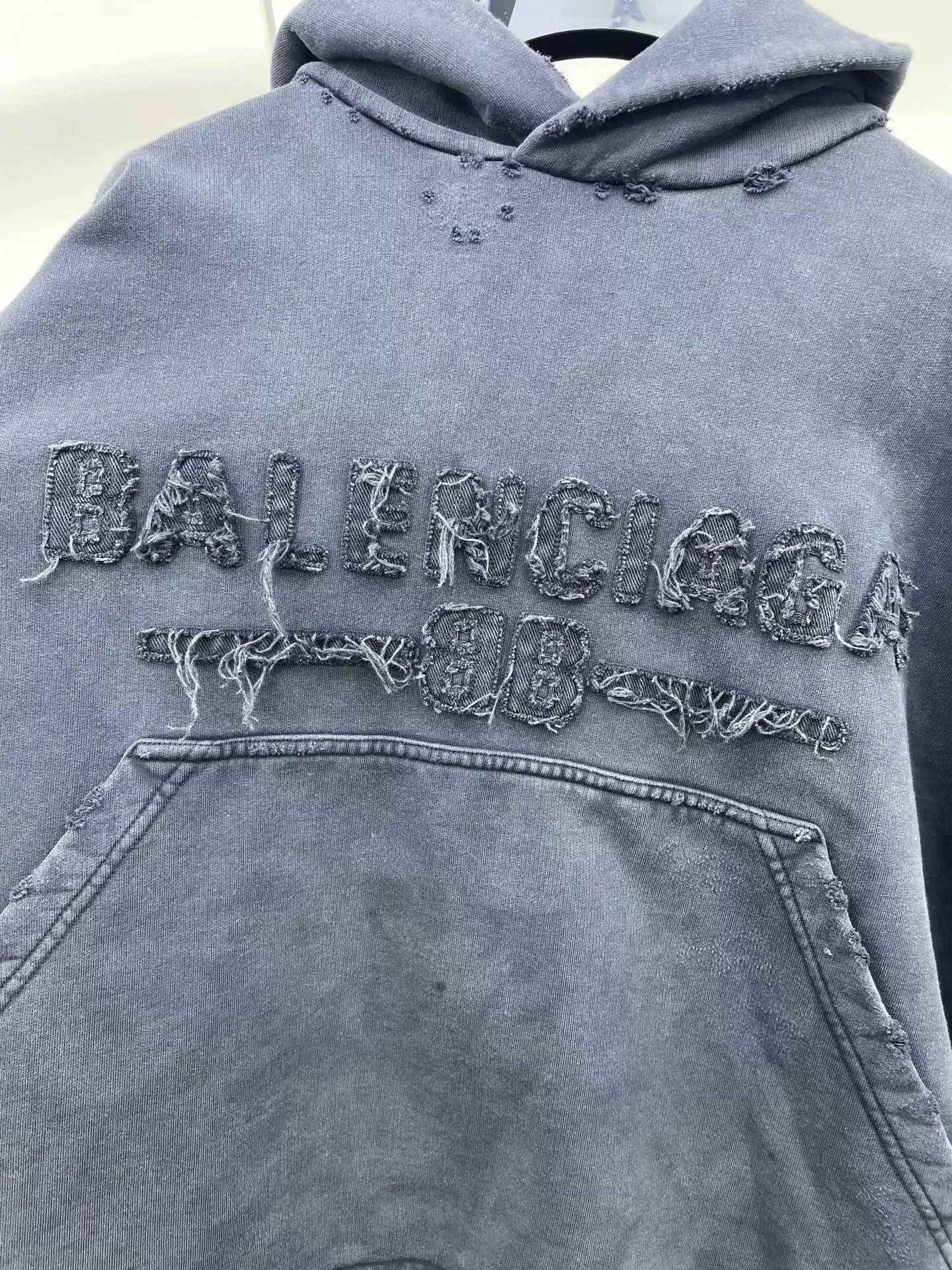 Balenclaga 2025 New Dark Black Hooded Sweatshirt