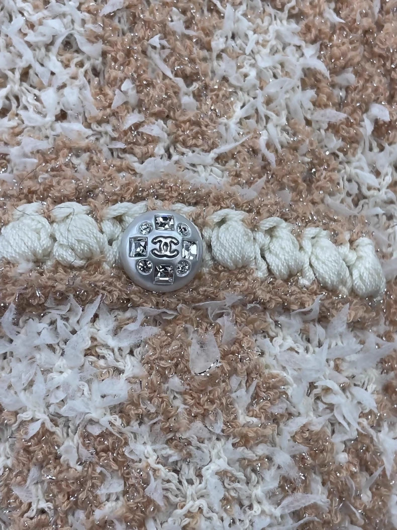 Chanel 23S Orange and White Knit Vest