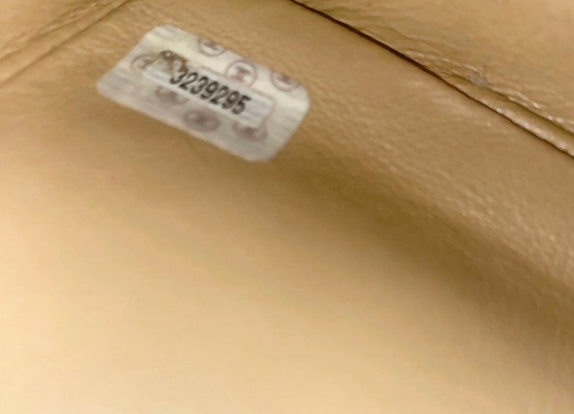 Chanel Vintage 24K CC Beige Lambskin Classic Timeless Tote Bag