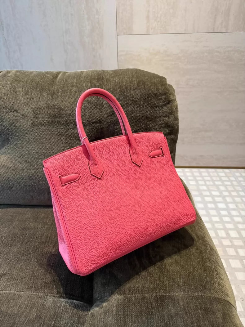 Hermes Birkin 30 U5 pink lipstick Togo leather palladium hardware