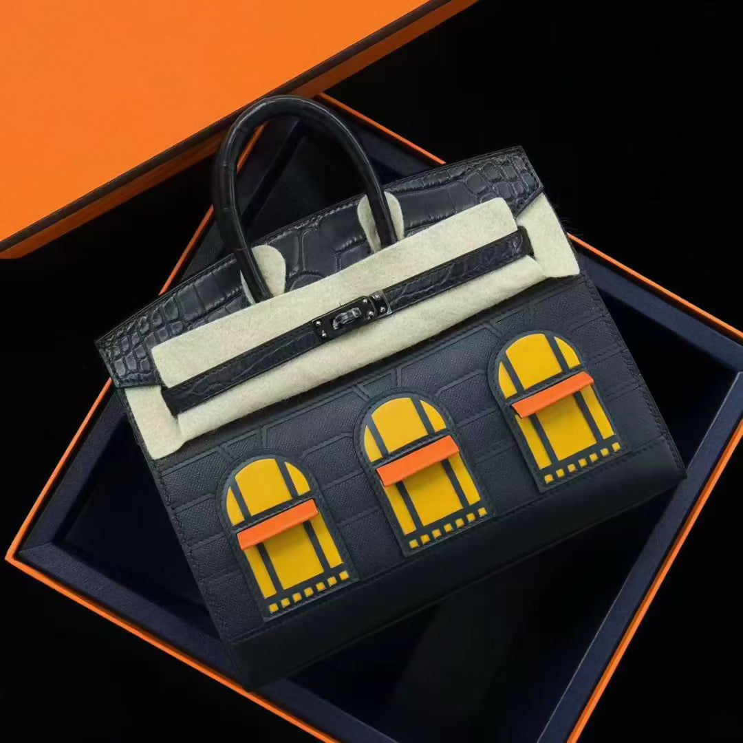 Hermès Birkin 20 Faubourg "Night" Noir (Black) Madame / Matte Alligator / Epsom / Swift Leather with Rose Gold Hardware