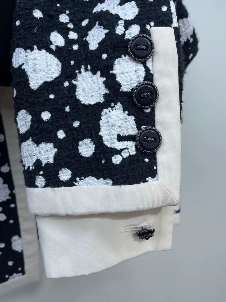 Chanel 2015 black and white polka dots jacket