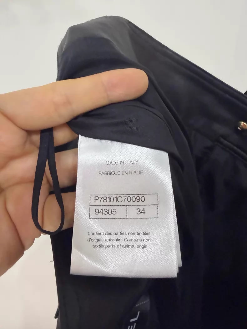 Chanel 24B leather midi skirt