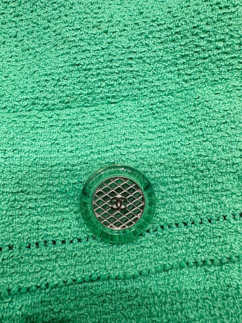 Chanel 20C multi-pocket green jacket