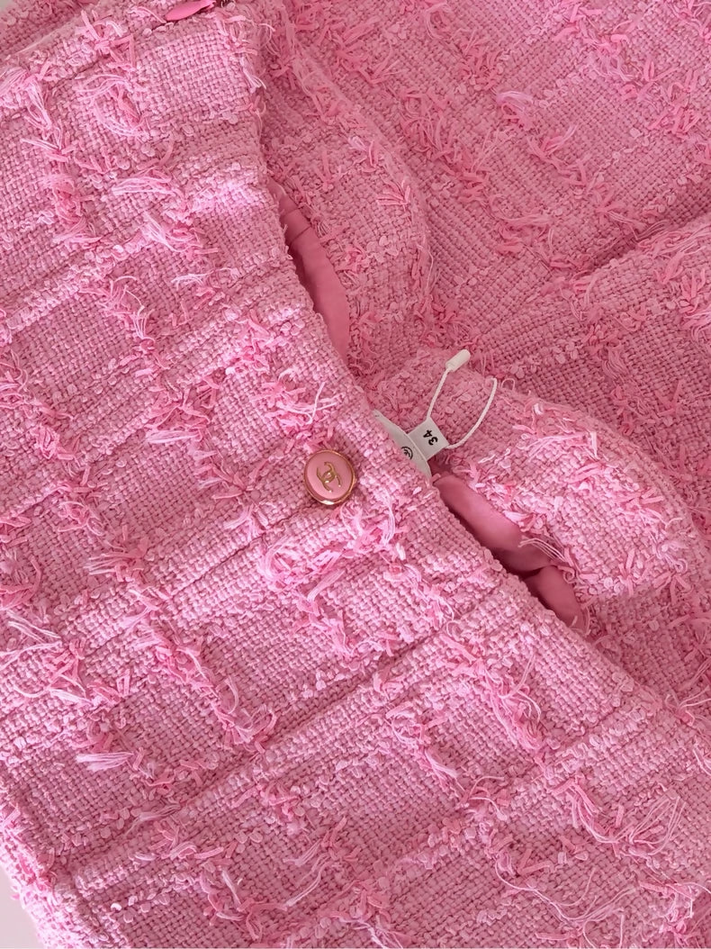 Chanel 23C Pink Tweed Jumpsuit
