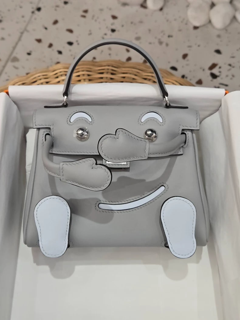 Hermès Kelly Doll 8U Glacier Blue T0 Haze Blue Swift Leather palladium hardware