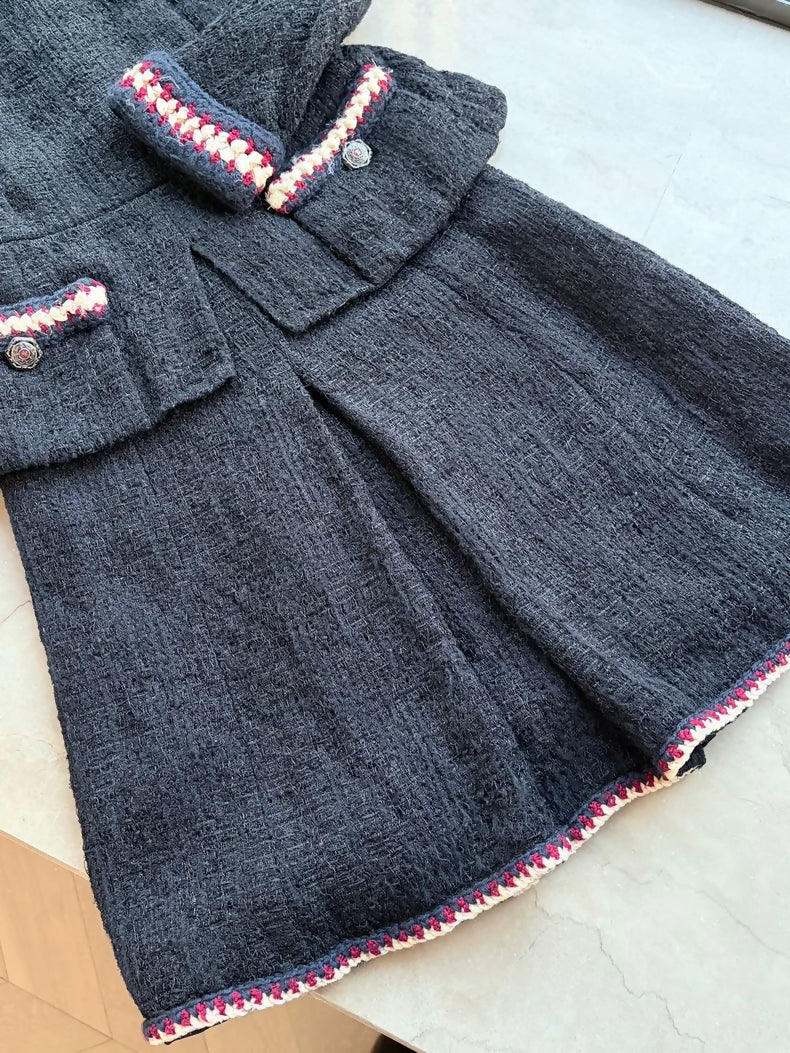 Chanel 10A Shanghai Collection black Tweed Dress